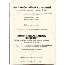 Informační příručka insertní všech týdeníků, čtrnáctideníků a měsíčníků v Č.S.R. (Žurnalistika, periodika, první republika, adresář)